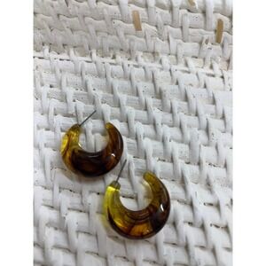 Fashion Women Chunky Tortoise Shell Hoops